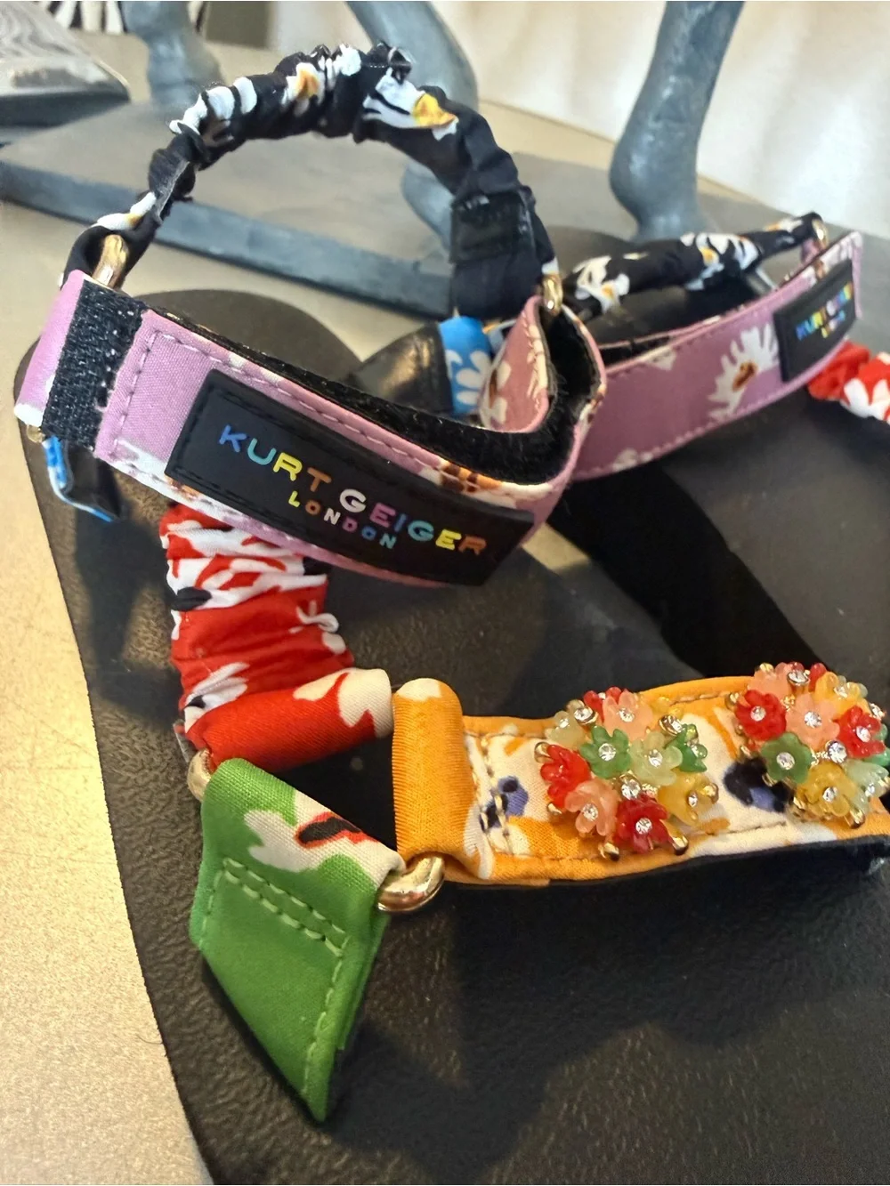 Kurt Geiger Kids' Multicolor Embellished Floral Sandals 2Y